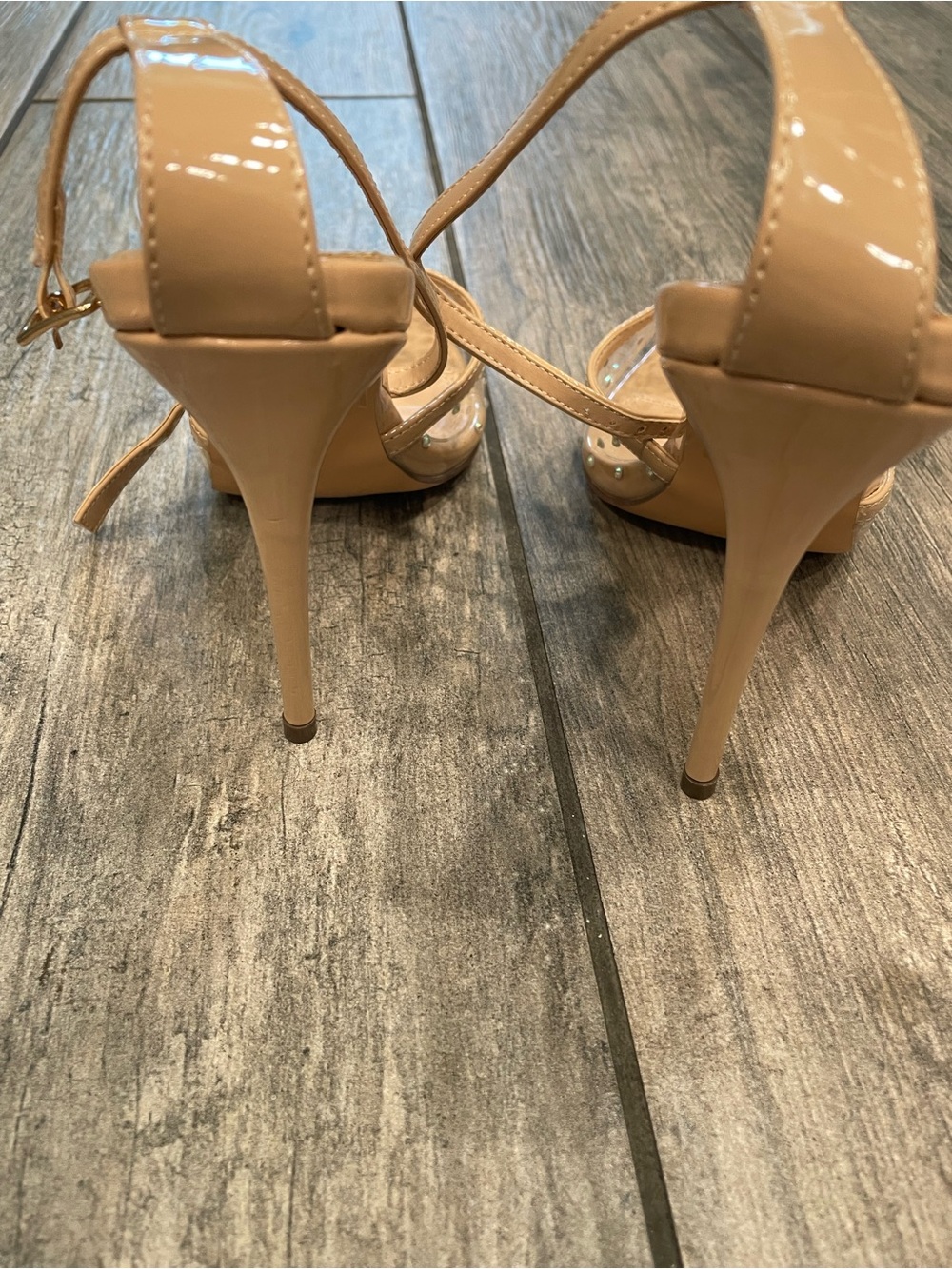 Lulu's Nude Rhinestone Pointed-Toe Slingbacks - Picture 5 of 8